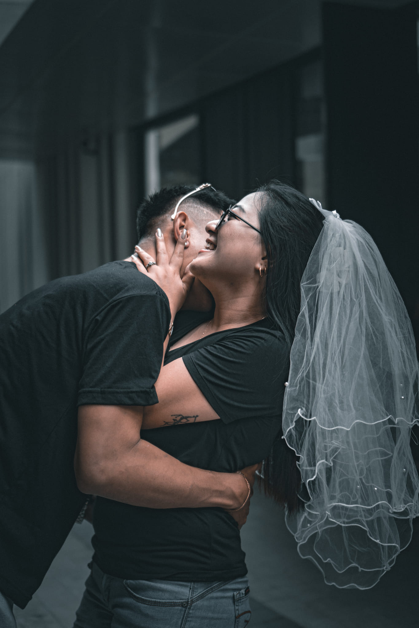 Portrait with natural light, possibly a candid moment.